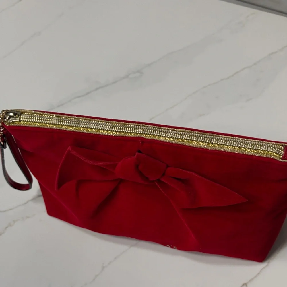 Victoria's Secret Red Cosmetic Bag with Bow